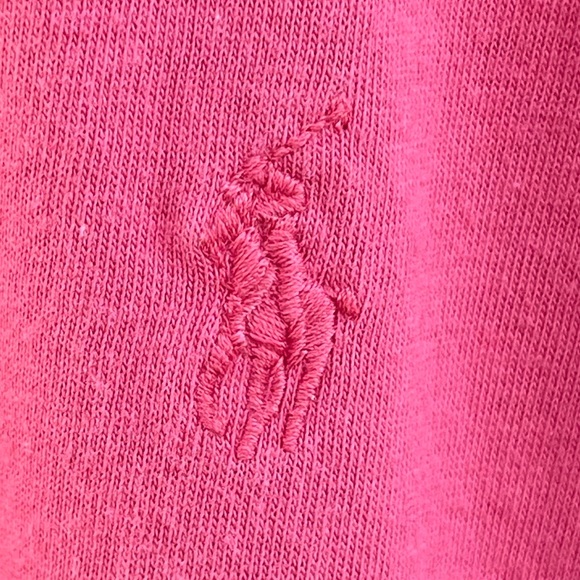 Ralph Lauren Blue Label Short Sleeve Polo Shirt Zipper Neck, Pink |L - Picture 8 of 10